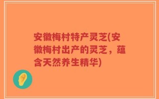 安徽梅村特产灵芝(安徽梅村出产的灵芝，蕴含天然养生精华)