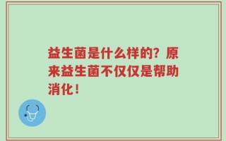 益生菌是什么样的？原来益生菌不仅仅是帮助消化！