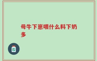 母牛下崽喂什么料下奶多