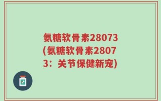 氨糖软骨素28073(氨糖软骨素28073：关节保健新宠)