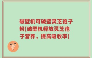 破壁机可破壁灵芝孢子粉(破壁机释放灵芝孢子营养，提高吸收率)