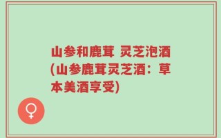 山参和鹿茸 灵芝泡酒(山参鹿茸灵芝酒：草本美酒享受)