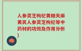 人参灵芝枸杞黄精天麻黄芪人参灵芝枸杞等中药材的功效及作用分析)