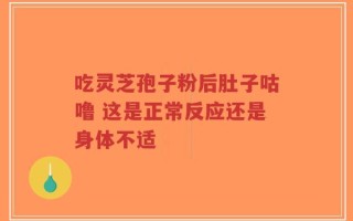吃灵芝孢子粉后肚子咕噜 这是正常反应还是身体不适