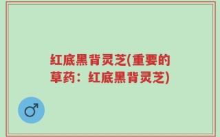 红底黑背灵芝(重要的草药：红底黑背灵芝)