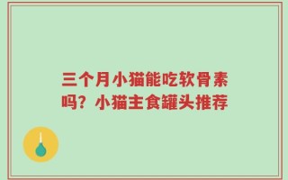 三个月小猫能吃软骨素吗？小猫主食罐头推荐