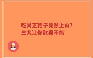 吃灵芝孢子竟然上火？三大让你欲罢不能