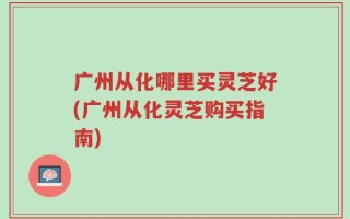 广州从化哪里买灵芝好(广州从化灵芝购买指南)