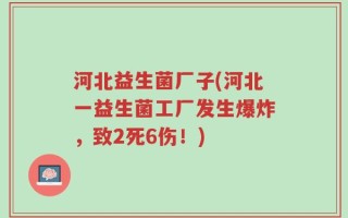 河北益生菌厂子(河北一益生菌工厂发生爆炸，致2死6伤！)
