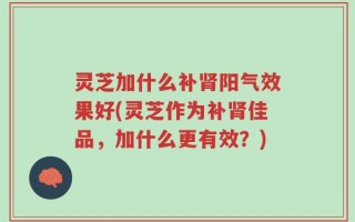 灵芝加什么补肾阳气效果好(灵芝作为补肾佳品，加什么更有效？)