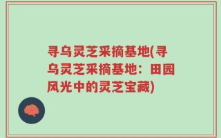 寻乌灵芝采摘基地(寻乌灵芝采摘基地：田园风光中的灵芝宝藏)