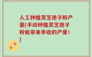 人工种植灵芝孢子粉产量(手动种植灵芝孢子粉能带来丰收的产量！)
