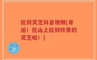 捡到灵芝抖音视频(幸运！在山上捡到珍贵的灵芝啦！)