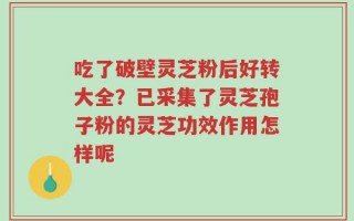 吃了破壁灵芝粉后好转大全？已采集了灵芝孢子粉的灵芝功效作用怎样呢