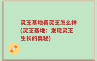 灵芝基地看灵芝怎么样(灵芝基地：发现灵芝生长的奥秘)
