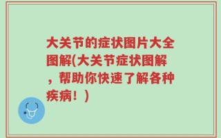 大关节的症状图片大全图解(大关节症状图解，帮助你快速了解各种疾病！)