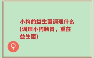 小狗的益生菌调理什么(调理小狗肠胃，重在益生菌)
