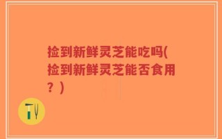捡到新鲜灵芝能吃吗(捡到新鲜灵芝能否食用？)