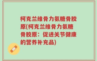 柯克兰维骨力氨糖骨胶原(柯克兰维骨力氨糖骨胶原：促进关节健康的营养补充品)