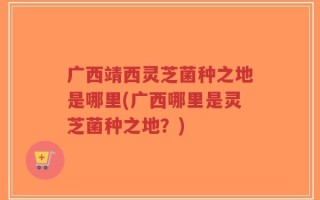 广西靖西灵芝菌种之地是哪里(广西哪里是灵芝菌种之地？)