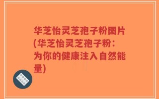 华芝怡灵芝孢子粉图片(华芝怡灵芝孢子粉：为你的健康注入自然能量)