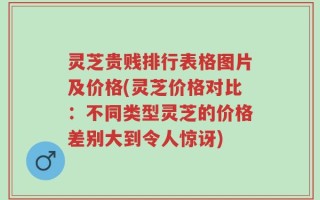 灵芝贵贱排行表格图片及价格(灵芝价格对比：不同类型灵芝的价格差别大到令人惊讶)