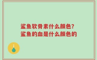 鲨鱼软骨素什么颜色？鲨鱼的血是什么颜色的