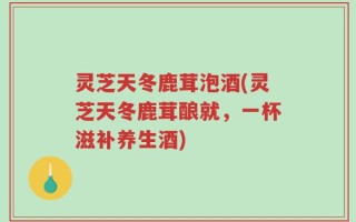 灵芝天冬鹿茸泡酒(灵芝天冬鹿茸酿就，一杯滋补养生酒)