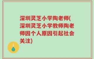 深圳灵芝小学陶老师(深圳灵芝小学教师陶老师因个人原因引起社会关注)