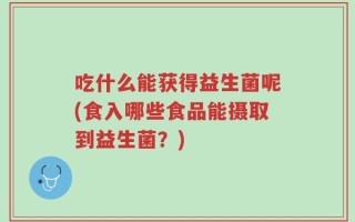 吃什么能获得益生菌呢(食入哪些食品能摄取到益生菌？)
