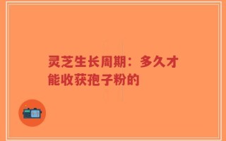 灵芝生长周期：多久才能收获孢子粉的