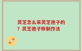 灵芝怎么采灵芝孢子的？灵芝孢子粉制作法