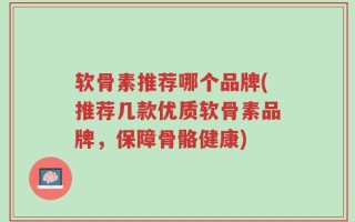 软骨素推荐哪个品牌(推荐几款优质软骨素品牌，保障骨骼健康)