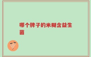 哪个牌子的米糊含益生菌