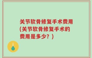 关节软骨修复手术费用(关节软骨修复手术的费用是多少？)