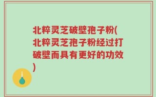 北粹灵芝破壁孢子粉(北粹灵芝孢子粉经过打破壁而具有更好的功效)