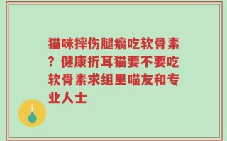 猫咪摔伤腿瘸吃软骨素？健康折耳猫要不要吃软骨素求组里喵友和专业人士