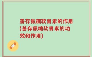 善存氨糖软骨素的作用(善存氨糖软骨素的功效和作用)