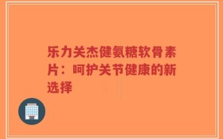 乐力关杰健氨糖软骨素片：呵护关节健康的新选择