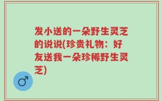 发小送的一朵野生灵芝的说说(珍贵礼物：好友送我一朵珍稀野生灵芝)