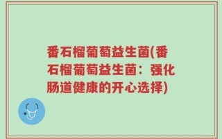 番石榴葡萄益生菌(番石榴葡萄益生菌：强化肠道健康的开心选择)