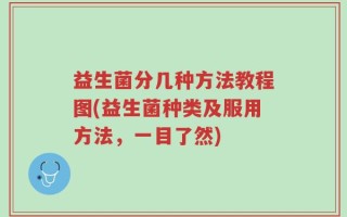 益生菌分几种方法教程图(益生菌种类及服用方法，一目了然)
