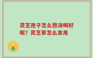 灵芝孢子怎么熬汤喝好呢？灵芝草怎么食用