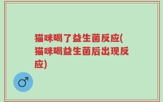 猫咪喝了益生菌反应(猫咪喝益生菌后出现反应)