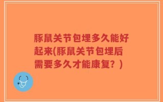 豚鼠关节包埋多久能好起来(豚鼠关节包埋后需要多久才能康复？)