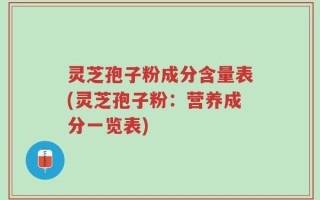 灵芝孢子粉成分含量表(灵芝孢子粉：营养成分一览表)