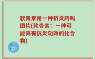 软骨素是一种抗炎药吗图片(软骨素：一种可能具有抗炎功效的化合物)