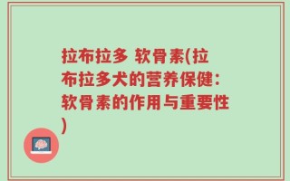 拉布拉多 软骨素(拉布拉多犬的营养保健：软骨素的作用与重要性)