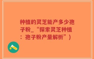 种植的灵芝能产多少孢子粉_“探索灵芝种植：孢子粉产量解析”)