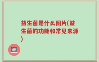 益生菌是什么图片(益生菌的功能和常见来源)